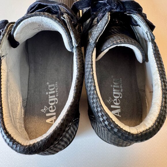 Alegria Elsa Ankle Boots US 10 Euro Sz 40 Black Leather Houndstooth Mini ELS-773 - Picture 8 of 10